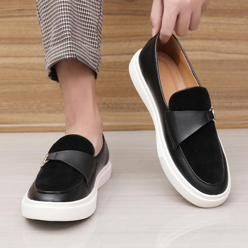 Korean Version of Doudou Shoes Versatile Breathable Casual Men's Small Leather Shoes British Style One Pedal Lazy Loafers Spot