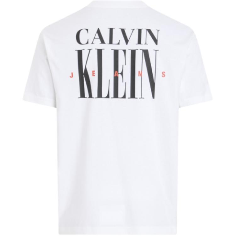 Calvin Klein Short Sleeve Letter Round Neck T-Shirt Men Tops White J30J327473-YAF
