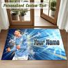 Crystal Velvet Square Rug Custom NameErling Haaland Pattern Non Slip Home Floor Decor Rug