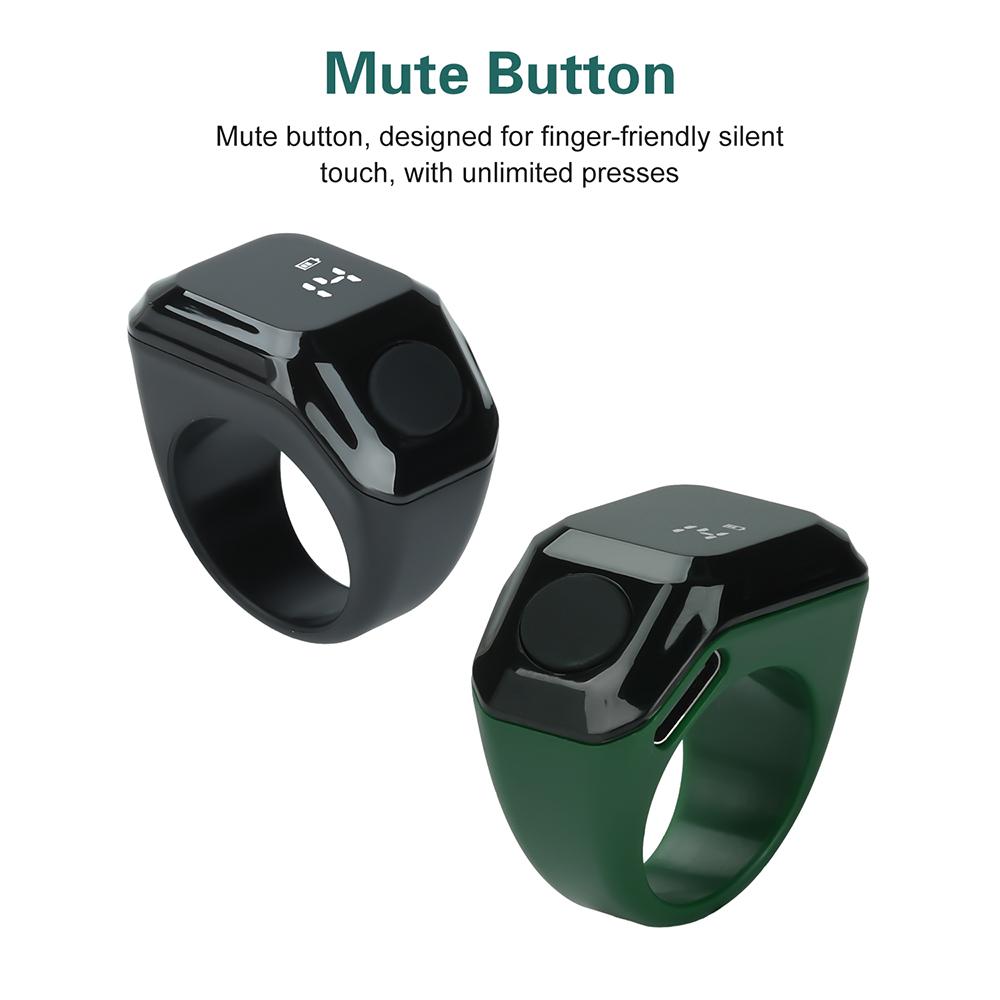 Smart Ring Counter Bluetooth Digital Display with OLED Screen Type-C Rechargeable Infinite Counting Wearable for Prayer