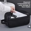 Business Travel Double Layer Mens Wash Bag With Waterproof Pu Material For Commuting And Storage