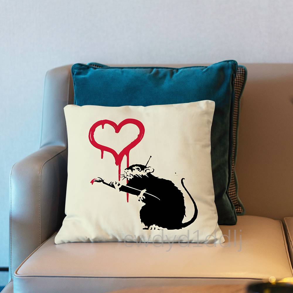 Street Art BBanksy Graffiti Cushion Cover Pillow Cover Decor Pillowcase Printed Cushion Case For Couch