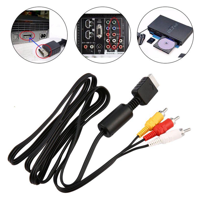 Xixi PS2 Video Cable AV Cable NEW RCA Audio Video Composite TV Console 1.8M uygun fiyatlı satın