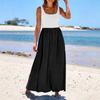 Damen-Farbblock-Sommer-Freizeit- und Mode-Ärmelloses langes Kleid