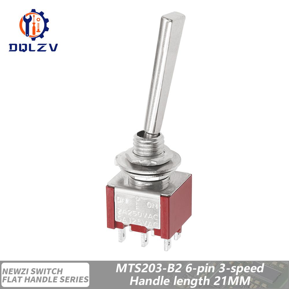 SH T80-T Series Flat Handle 6.35mm Panel Mount Mini Toggle Switch For RC Model Remote Controlller