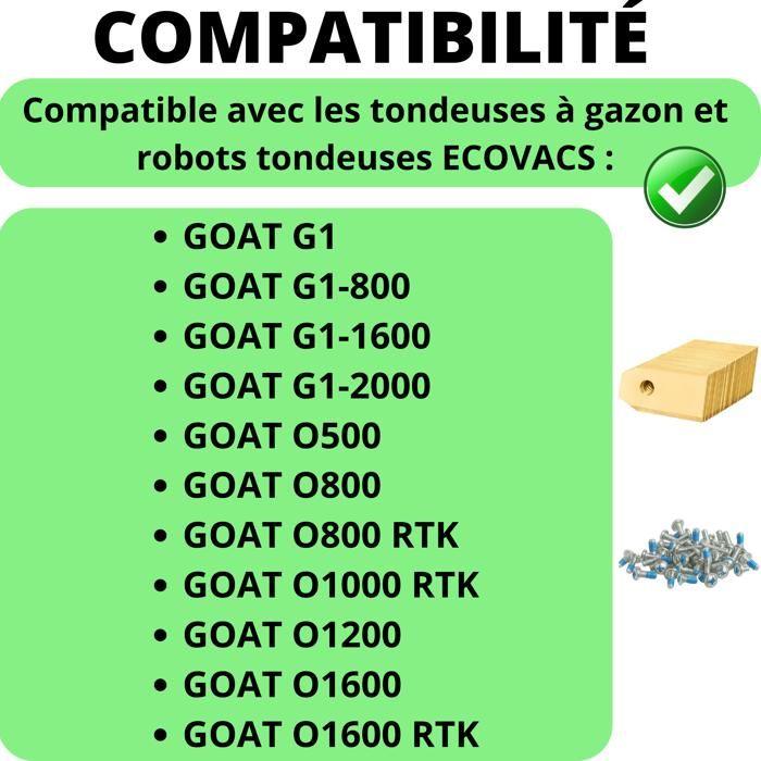 Ersatzmesser für Mähroboter Ecovacs Goat G1/O800/O1000/O1200/O1600 [Packung mit 30 Messern + 30 Schrauben] Phonillico®