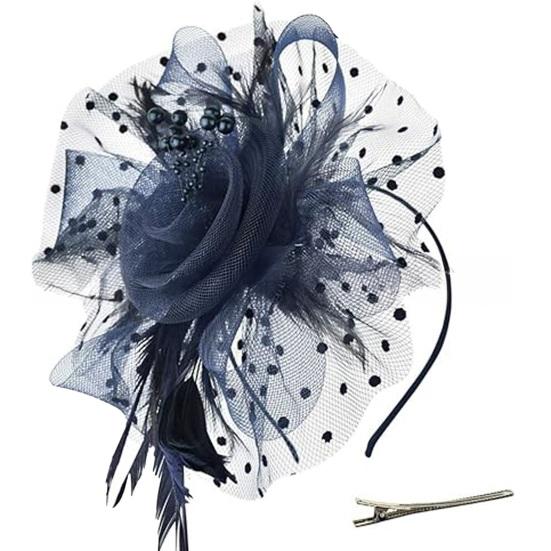 Girls Hoop Bridal Elastic Design Feather Hair Floral Hairpin Flower Headdress