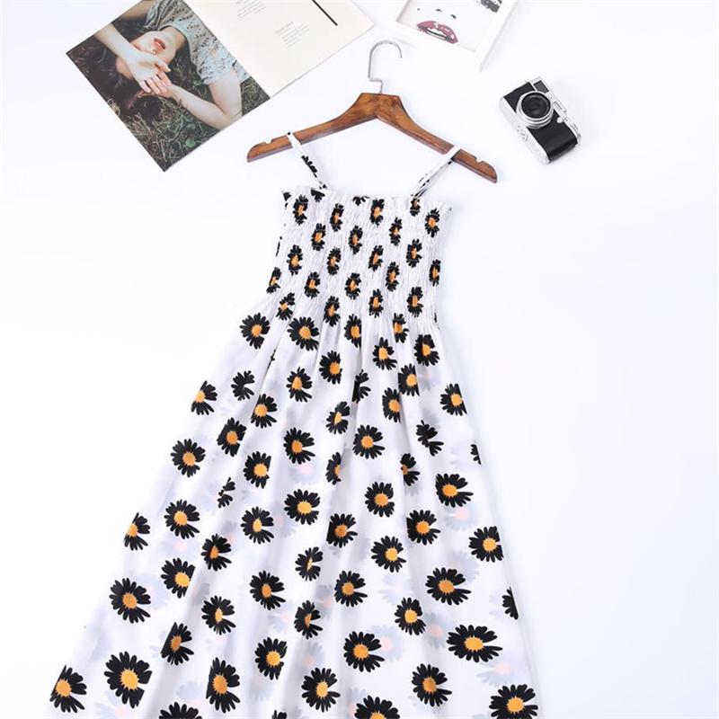 Dámský špagetový pásek s vysokým pasem, mini květinové šaty s potiskem letní plisované dámské šaty bez ramínek