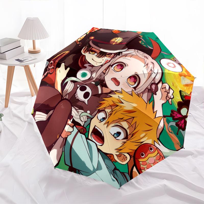 

Toilet-Bound Hanako-kun pattern, automatic folding umbrella, portable and foldable design, 8 ribs, a Christmas or birthday gift.
