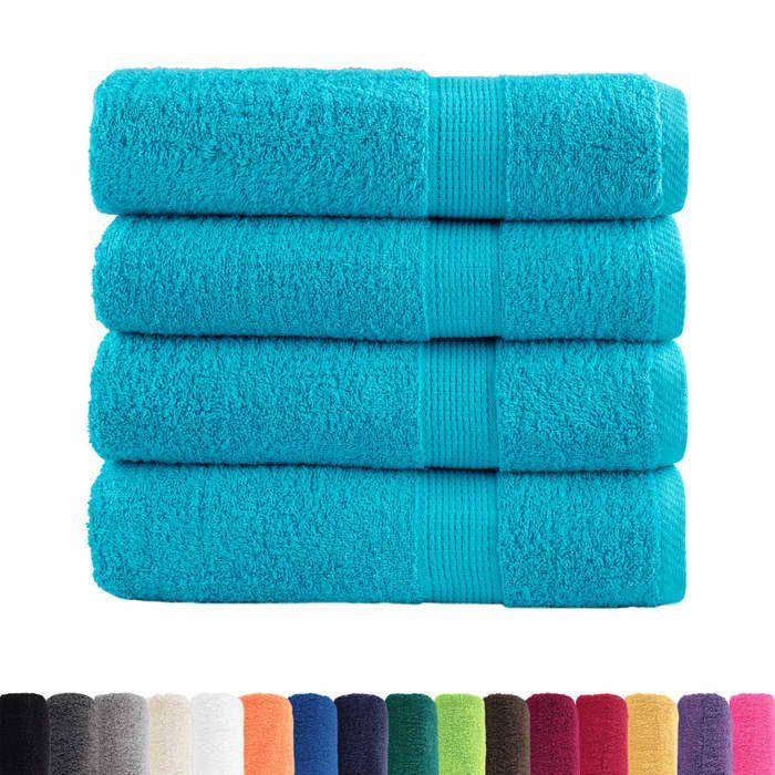 VidaXL Serviettes de Douche de Qualité Supérieure 4 pcs, Draps de Bain, Serviettes d'Invité, Serviettes de Salle de Bain 137453