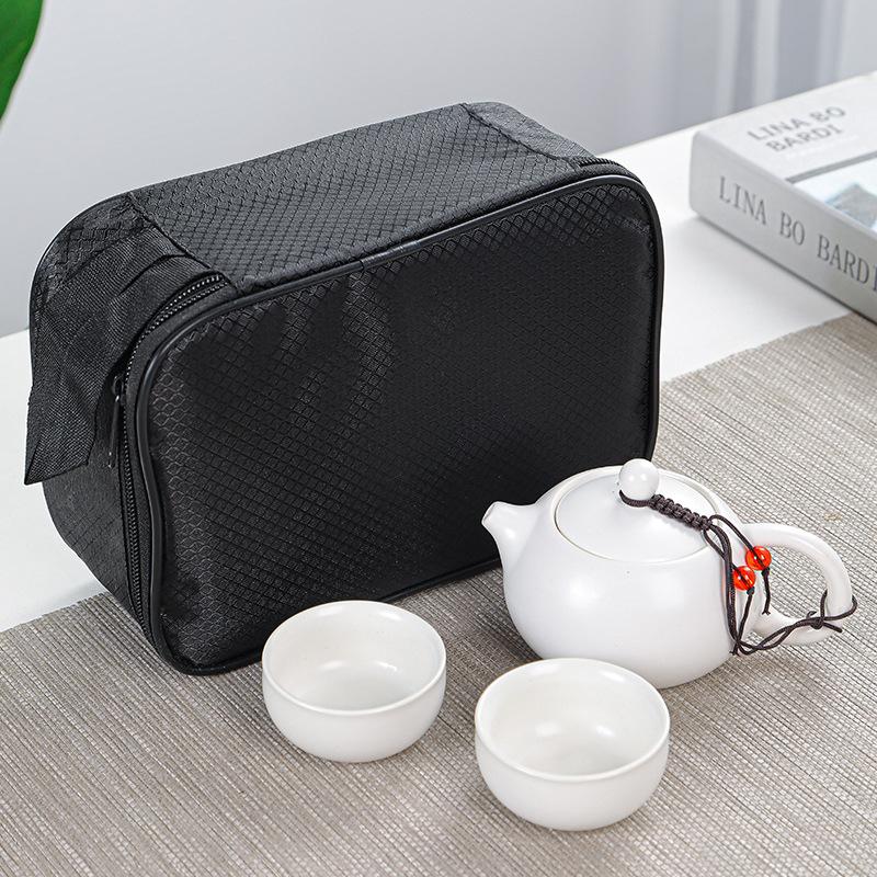 Traditional Chinese Kung Fu Ceramic Tea Set Travel Portable Teacup Teapot Camping Outdoor Teaware Gift for Tea Enthusiasts 2025