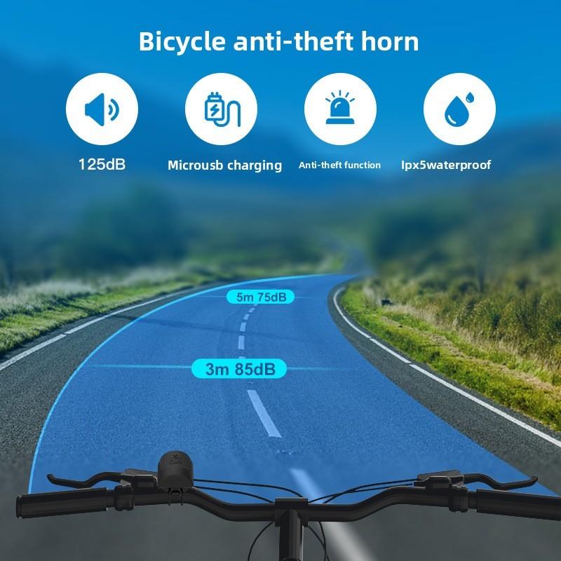 Rennrad Fahrradhupe Alarm mit wiederaufladbarem Akku und Diebstahlschutz für Fahrer
