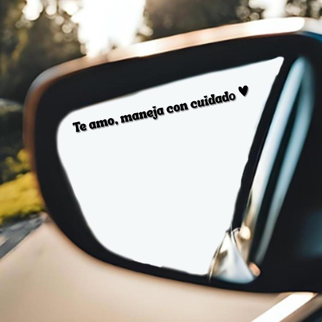 Rearview Mirror Decal 5 Pieces Spanish Motivational Interior Mirror Decals Waterproof Decorative Cute Stickers 4 Inches For Car