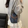Vintage Style Women Handbag Blue Black Brown Versatile Designer Shoulder Bag PU Leather Ladys Denim Purses Crossbody Bags