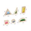 24 Pieces Translucent Building Blocks Geometric Wooden Multicolor Block Set for