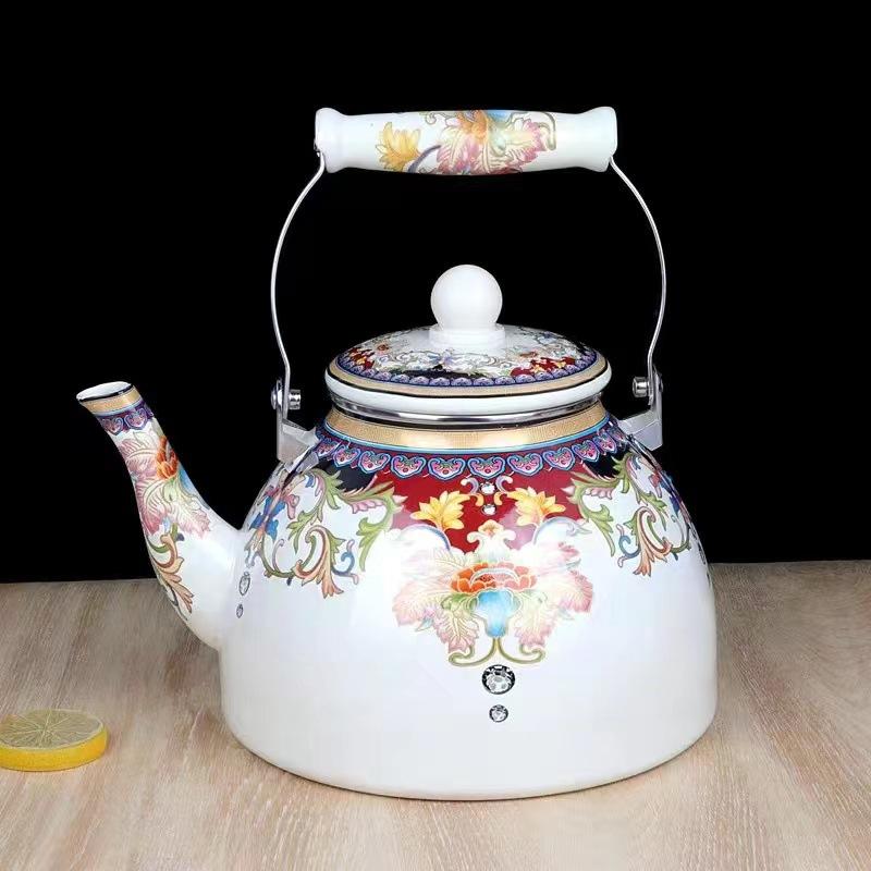 Enamel teapot Enamel enamel pot Kettle Boiling flower tea Induction cooker Universal