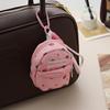 Strawberry Printed Backpack Coin Bag Cute Sweet Money Change Purse With Keychain Portable Earphone Storage Bag Wallet