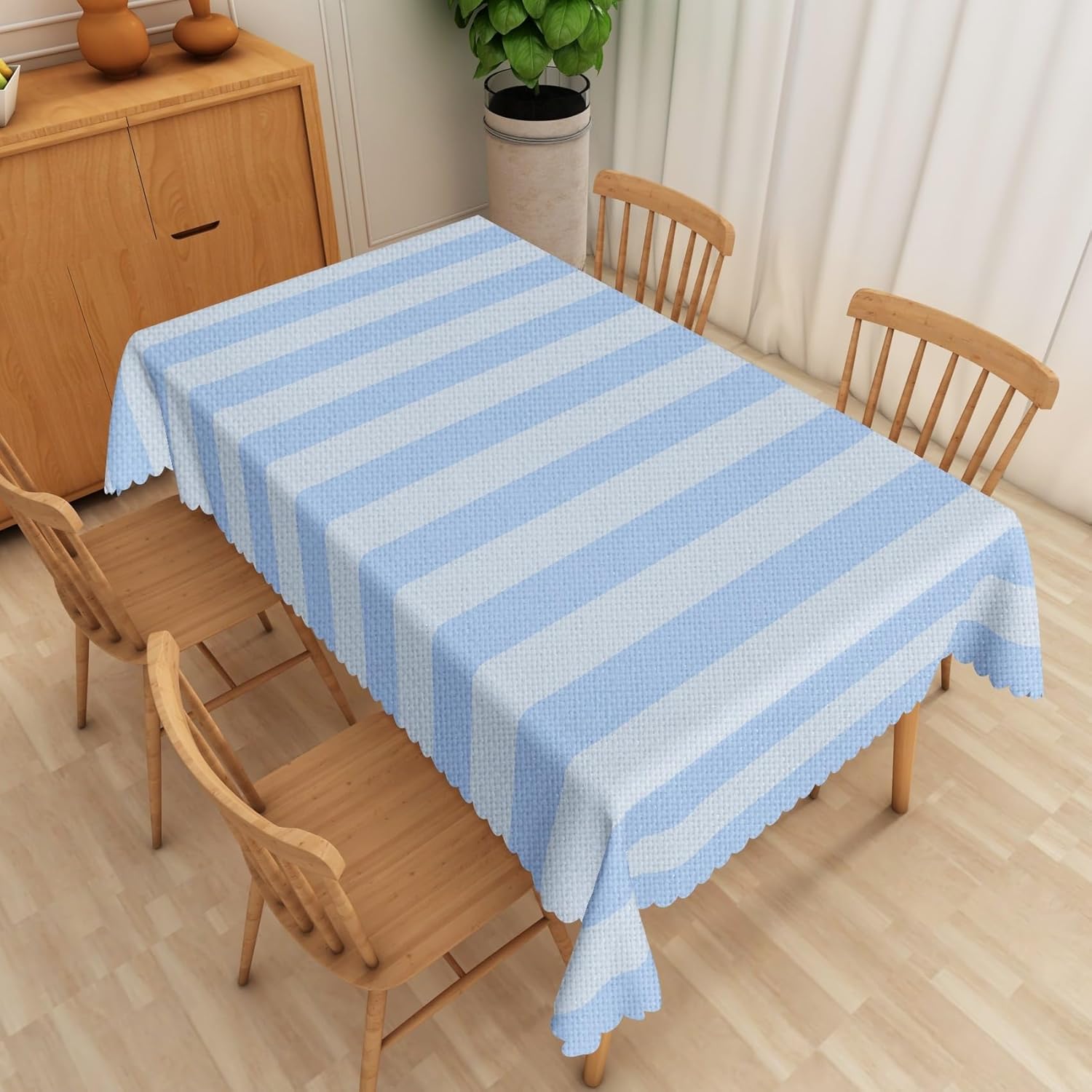 Nappe Rectangle Rayée Rose Blanc pour Décoration de Table Rayure Géométrique Abstraite Nappe de Table de Cuisine Salle à Manger Décoration de Fête de Fêtes 100x160cm
