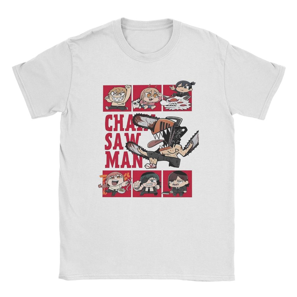 Anime Chainsaw Man T Shirt Mens 100 Cotton TShirts Round Neck Kobeni  Manga Denji Power Reze  Tees Short Sleeve Tops Printed
