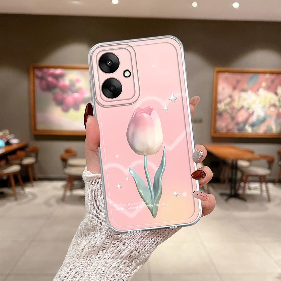 Pink Rose Soft Phone Cover Phone Case for Xiaomi Mi 11 Lite 11T Pro