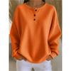Plus Size Women Waffle Knit Long Sleeve Top, Solid Color Henley Neck Button Loose Pullover, Ladies Casual Daily
