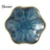 Photogenic Serving Dish Ceramic Small Dipping Plate, with Lotus Leaf Texture, Tea Room Easy Cleaning Soy Bowl, for Restaurants Parties Holidays