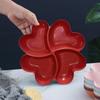 4-Compartment Food Storage Tray Four Leaf Clover Shape Snacks Serving Dish  Candy