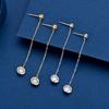 IOGOU Lange Quasten-Hängeohrringe 1,6 Karat gesamt Fass gefasster Moissanit für Damen Original 925 Sterling-Silber Mädchen Feiner Schmuck 14 Karat Gold