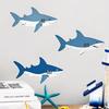 3 Stück Maritime Holzhaie Wanddekoration Strand Küsten Holzhai Wandkunst Rustikale Meeresbewohner Wandskulptur für Wohnzimmer Büro Heimdekoration