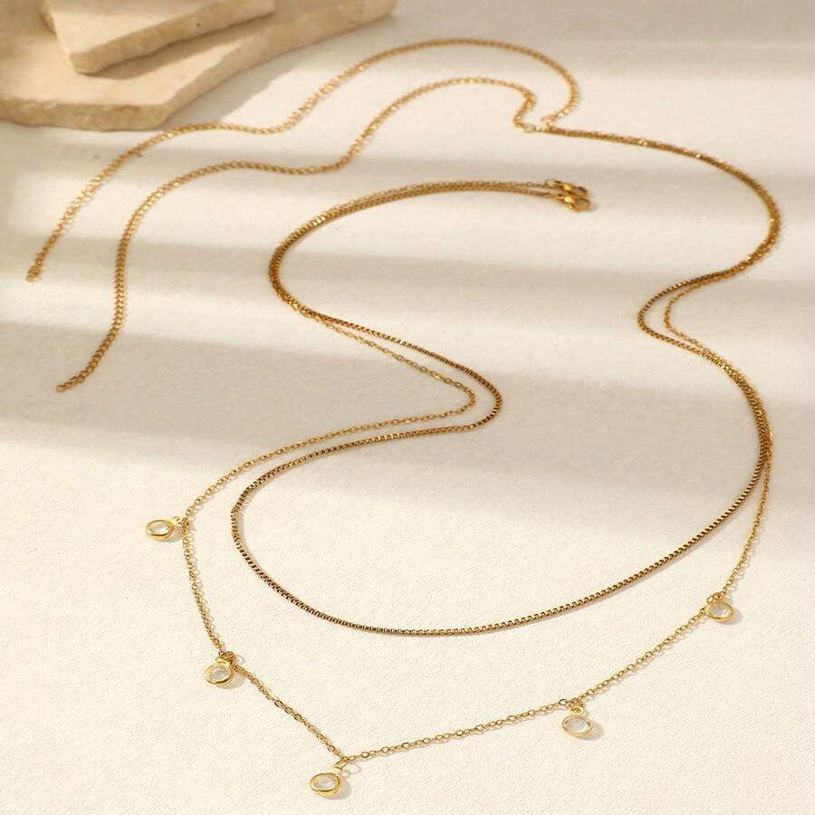 Fashion Double Layer Snake Bone Waist Chain for Women Personality Sexy Round Bead Belly Chain Summer Beach Bikini Jewelry