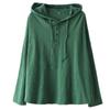 2025 Spring Retro Hooded Pullover: Women's Casual Loose Fit Solid Color Long Sleeve Sweatshirt
