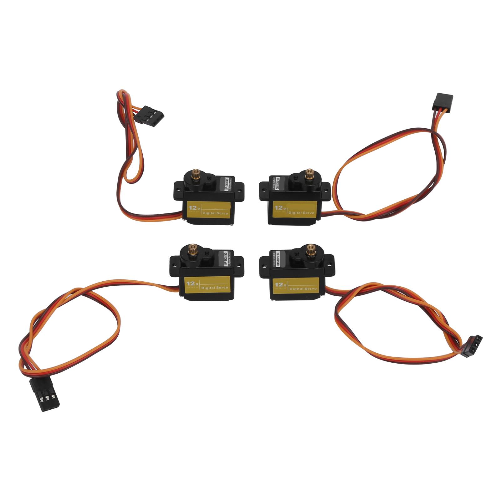 

4Pcs Servo Motors Stable Performance Good Linearity Precise Control 180 Degree Rotation Micro Servo for Robot Fixed Wing
