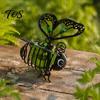 Automated Dusk to Dawn Lighting Solar Bee Garden Light, Outdoor Solar-Powered Metal Lantern, Waterproof Creative Ornaments for Hanging Light