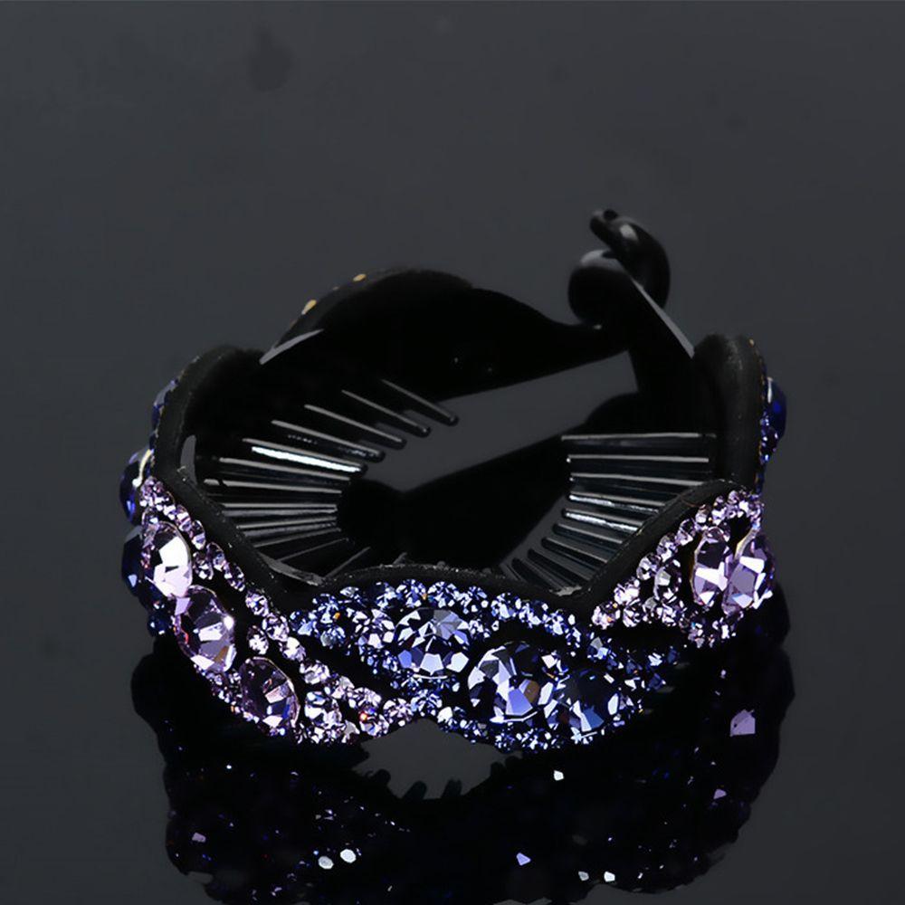 Barrettes Rhinestone Women Hair Claws Hairpin Leaves Shape Headwear