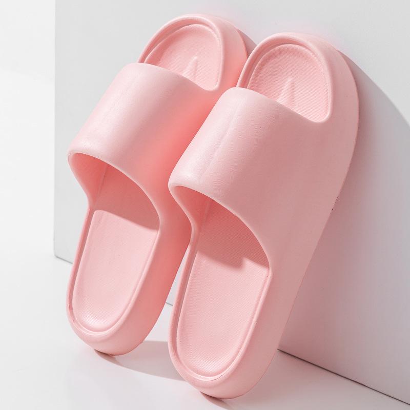 

Women Bathroom Slippers Cloud Cushion Slides Summer Flat Sandals Thick Platform Shoes Women Indoor Non-Slip Couple Flip Flops 40-41 розовый