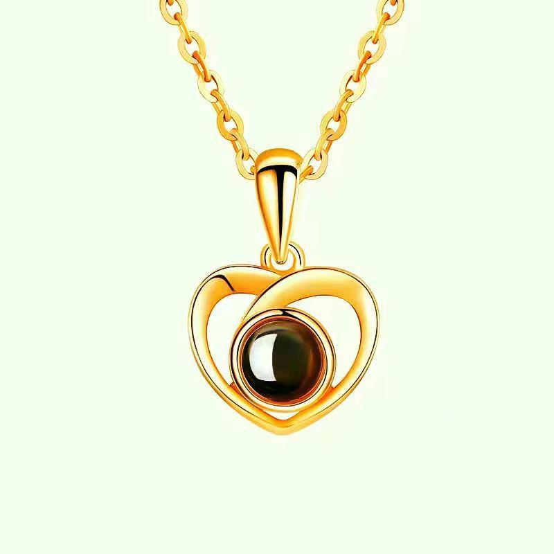 Customized Love Photo Necklace: 100 Languages 'I Love You' Pendant - Ideal for Christmas & Valentine's Gifts