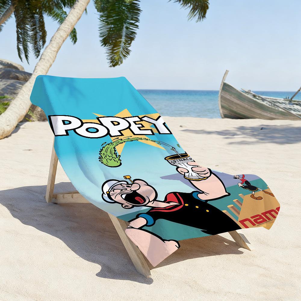 Cartoon Cute P-Popeye Beach Towel For Beaches Yoga Studios Gyms Hot Springs Swimming Pools And Picnics