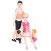 Family Doll Set Dad Pregnant Mom Female Male Baby Beautiful Clothes Educational Joint Dolls