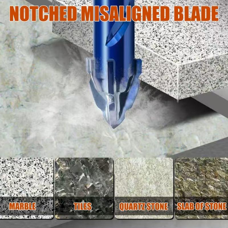 Four-Edged Serrations Drill Bit Set Drilling Tool For Glass Tile and Concrete 6-12mm Multifunction Drill Bit