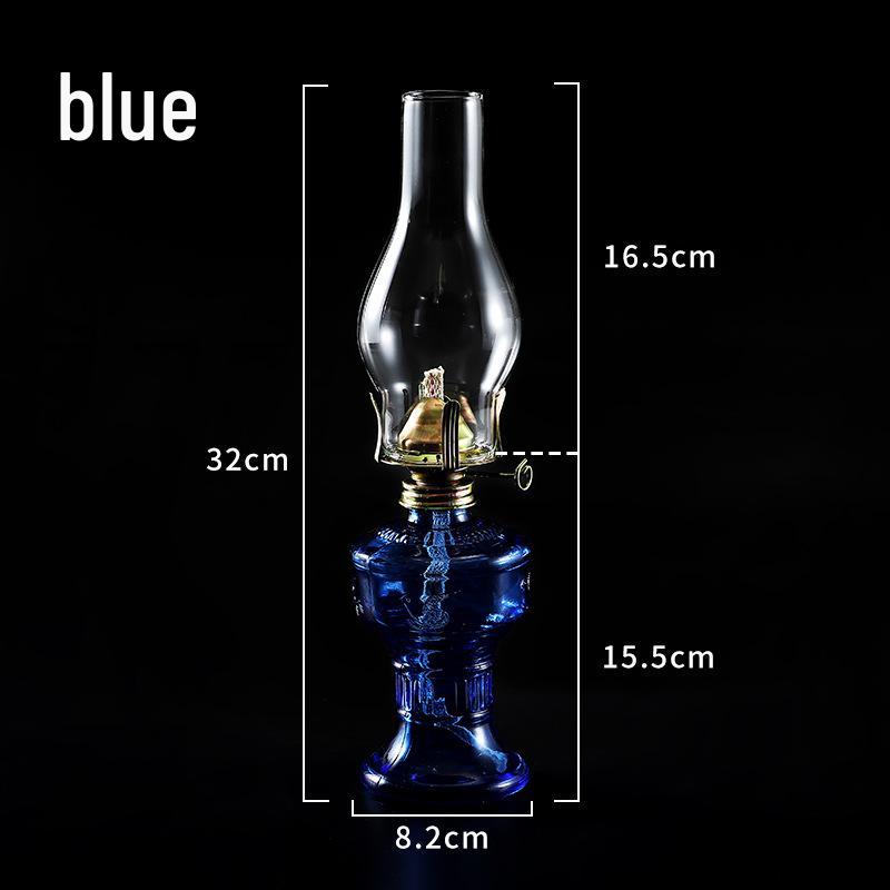 L555 Vintage Kerosene Lamp, Four-Claw Holder with Glass Lantern - Retro Oil Lamp for Nostalgic Decor and Ambiance