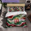 Hungary Football Pattern 3 Pieces Bedding Set Soft Microfiber Duvet Cover with Pillow Cases for Bedroom
