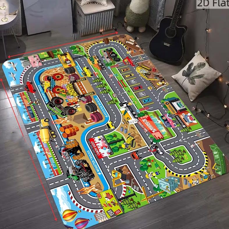 

Retro Style Large Carpet Suitable for Bedrooms Dining Rooms Home Offices Black Racing Track Patterns It Is Fashionable Carpets 40X60cm