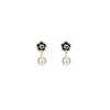 S925 Sterling Silver Camellia Pearl Stud Earrings for Women - Versatile Retro Hong Kong Style Fashion Jewelry.