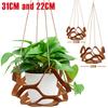 2 st Hängande Växtkorg PU-läder Inomhus Utomhus Hängkorg Blomkruks Hållare 31CM och 22CM Dekorativ Blomkruks Ställ
