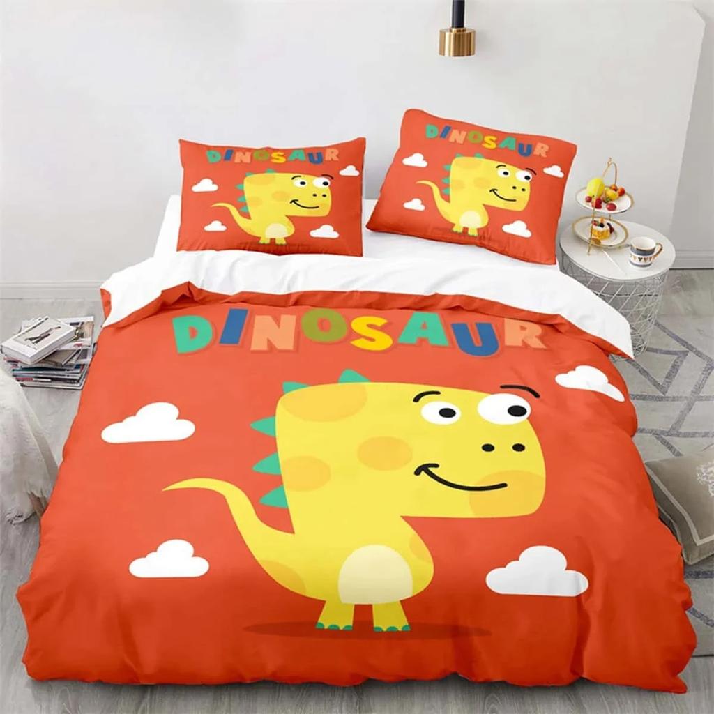 Desene animate dinozaur pilotă capac drăguț animal lenjerie de pat set twin pentru copii băieți fete decor microfibră pilotă capac cu fețe de pernă