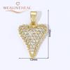 18K Gold Plated Brass Metal Cubic Zirconia Sun / Cross / Horseshoe / Chili Pepper / Wings Pendants Charms For Jewelry Making