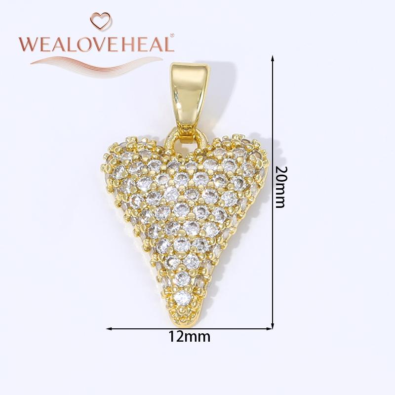 18K Gold Plated Brass Metal Cubic Zirconia Sun / Cross / Horseshoe / Chili Pepper / Wings Pendants Charms For Jewelry Making