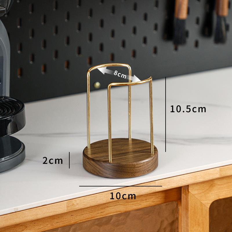 Disposable Cup Storage Holder Modern Walnut Mug Display Stand Organizer Rack Shelf Water Tea Cups Wood Dispenser