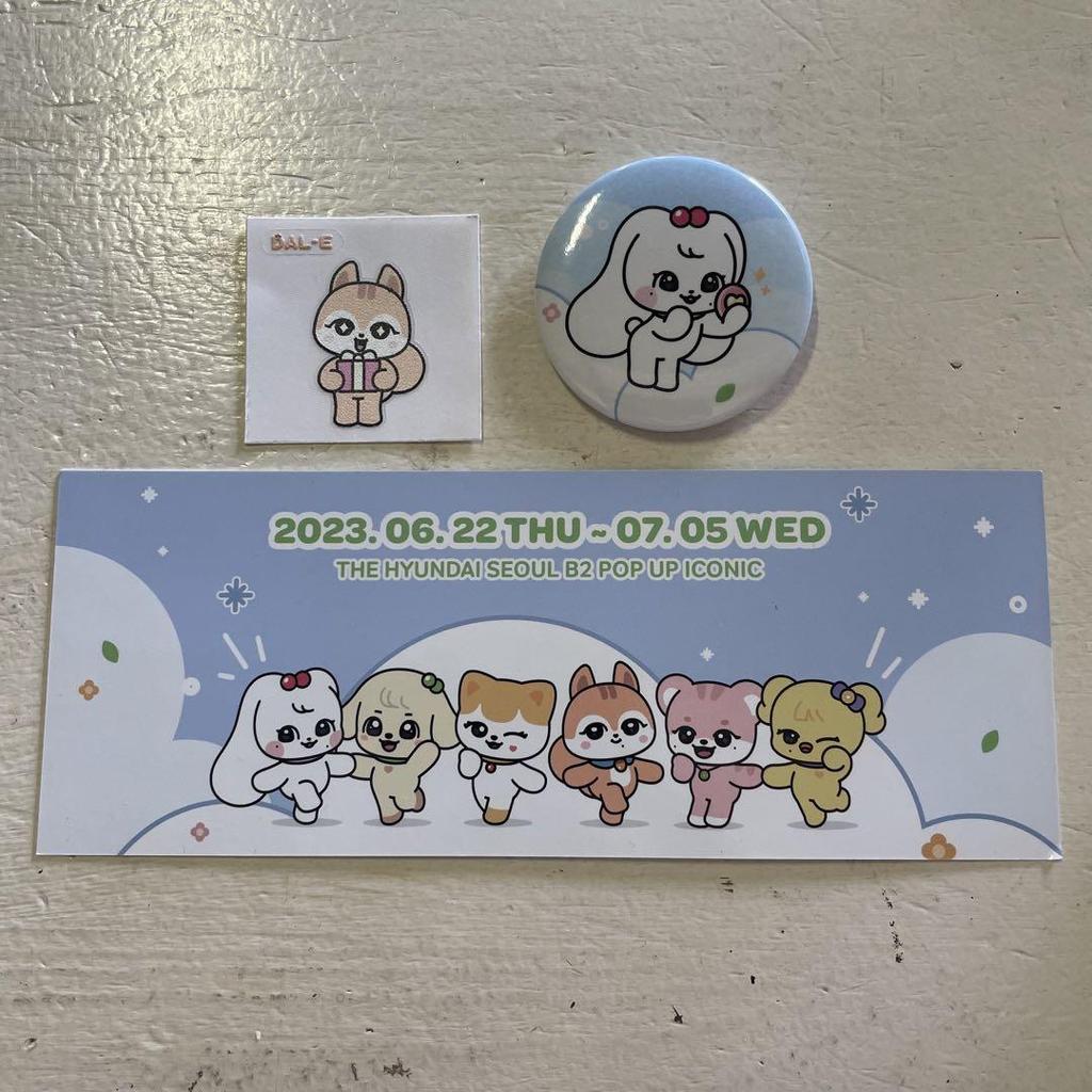 [USED] IVE MINiVE ballpoint pen set of 3 with bonus badge sticker