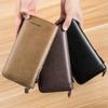 New Men's Wallet Men's Long Business Retro Zipper Wallet